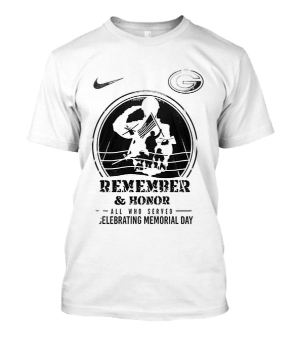 Remember & Honor Green Bay Packers Celebrating Memorial Day T-Shirt