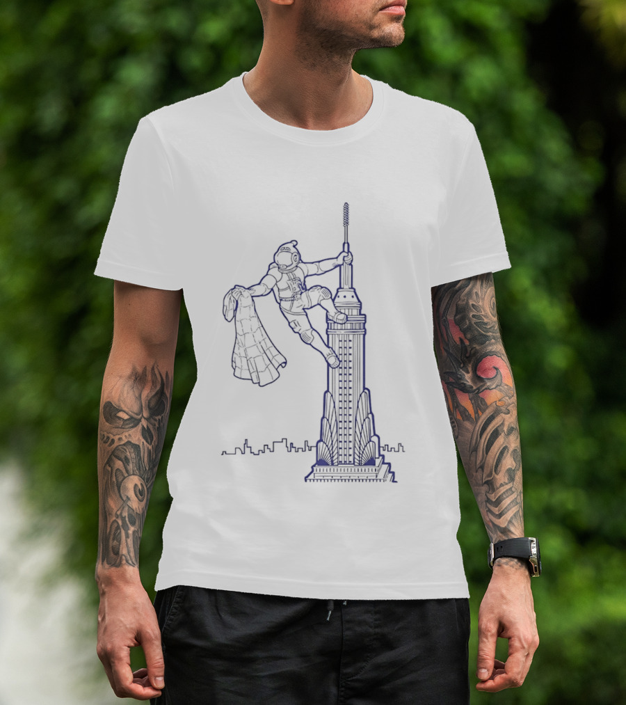 HRBP Spaceman Scaling NYC Building T-Shirt