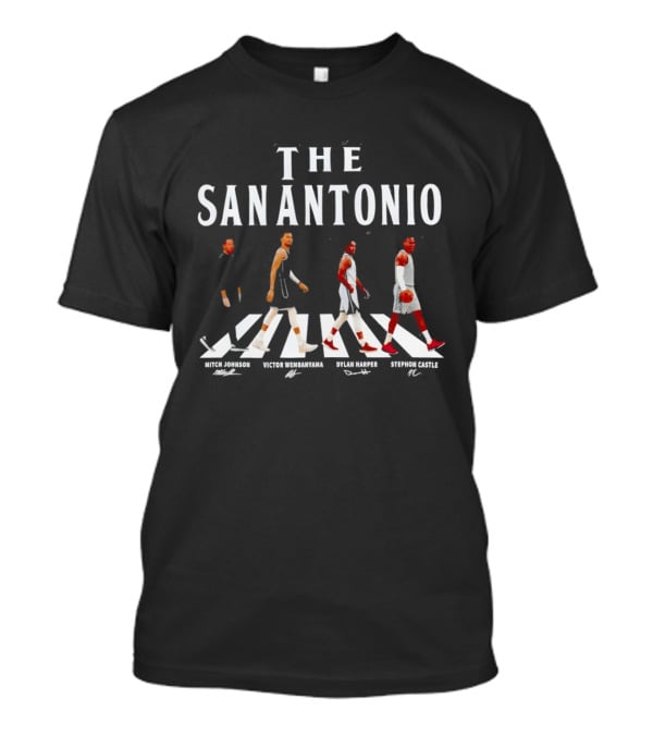 The San Antonio Mitch Johnson Victor Wembanyama Dylan Harper Stephon Castle Abbey Road T-Shirt
