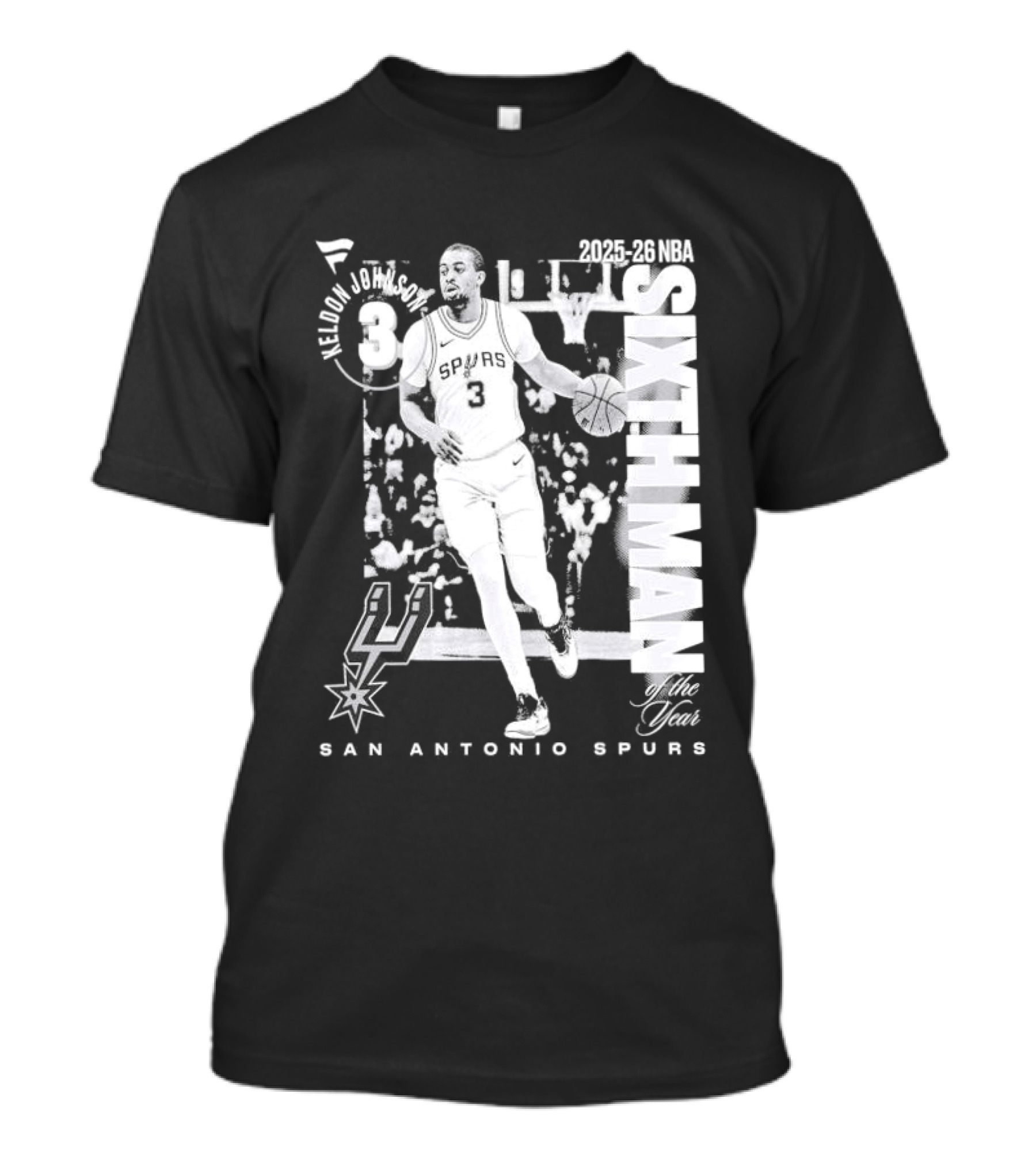 Keldon Johnson 2025 26 Sixth Man San Antonio Spurs NBA Legacy T-Shirt