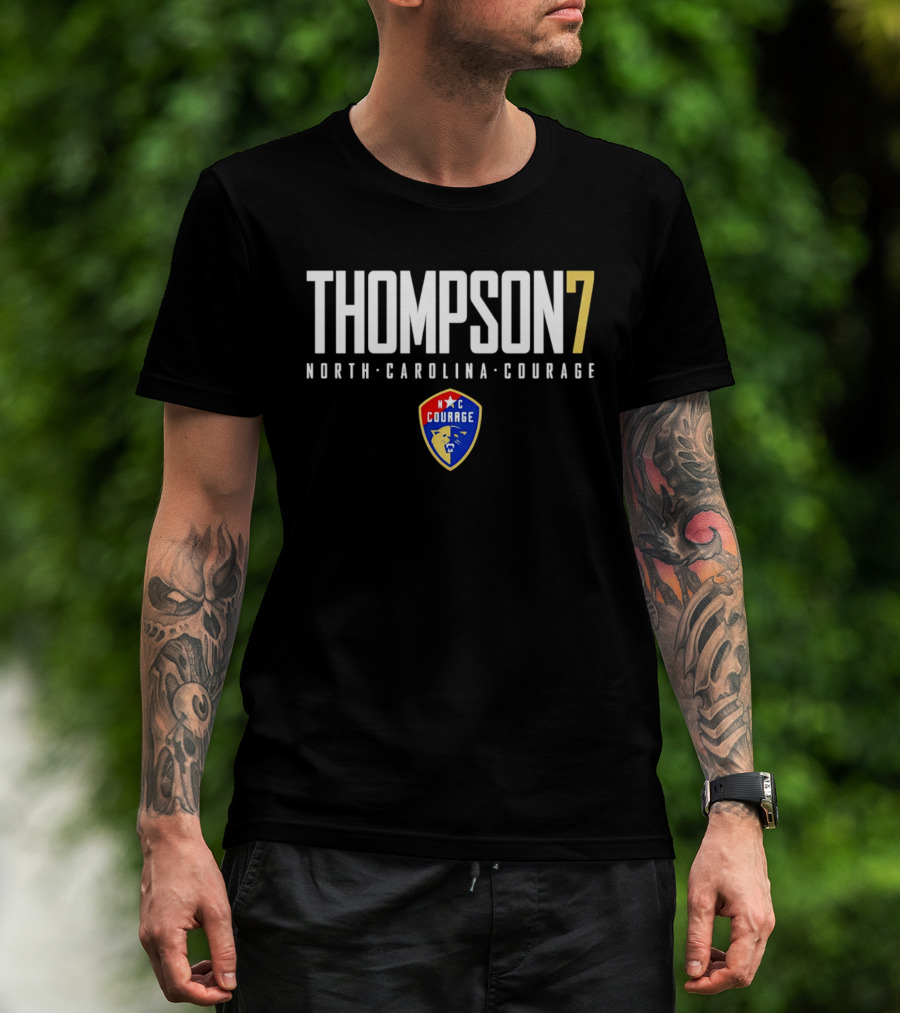 THOMPSON 7 North Carolina Courage NWSL Player Fan Gear T-Shirt