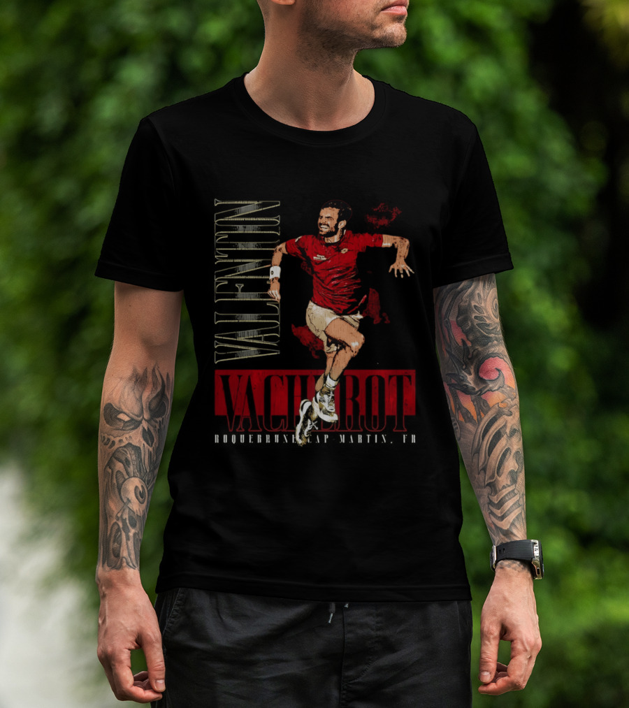 Valentin Vacherot Vertical Name Jumping Athlete Red T-Shirt