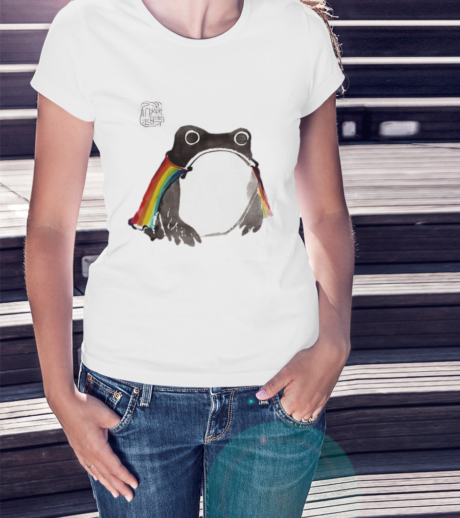 Pride Frog Rainbow Cloak Cheerful Vibe T-Shirt