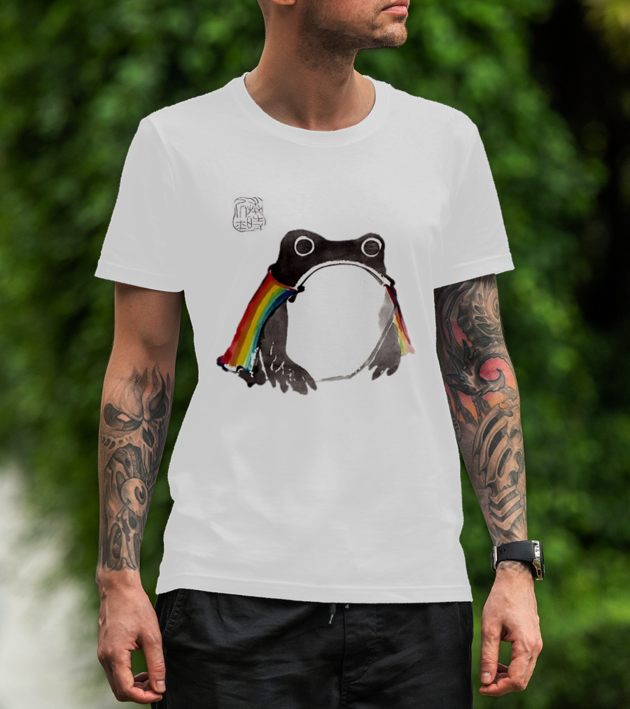 Pride Frog Rainbow Cloak Cheerful Vibe T-Shirt