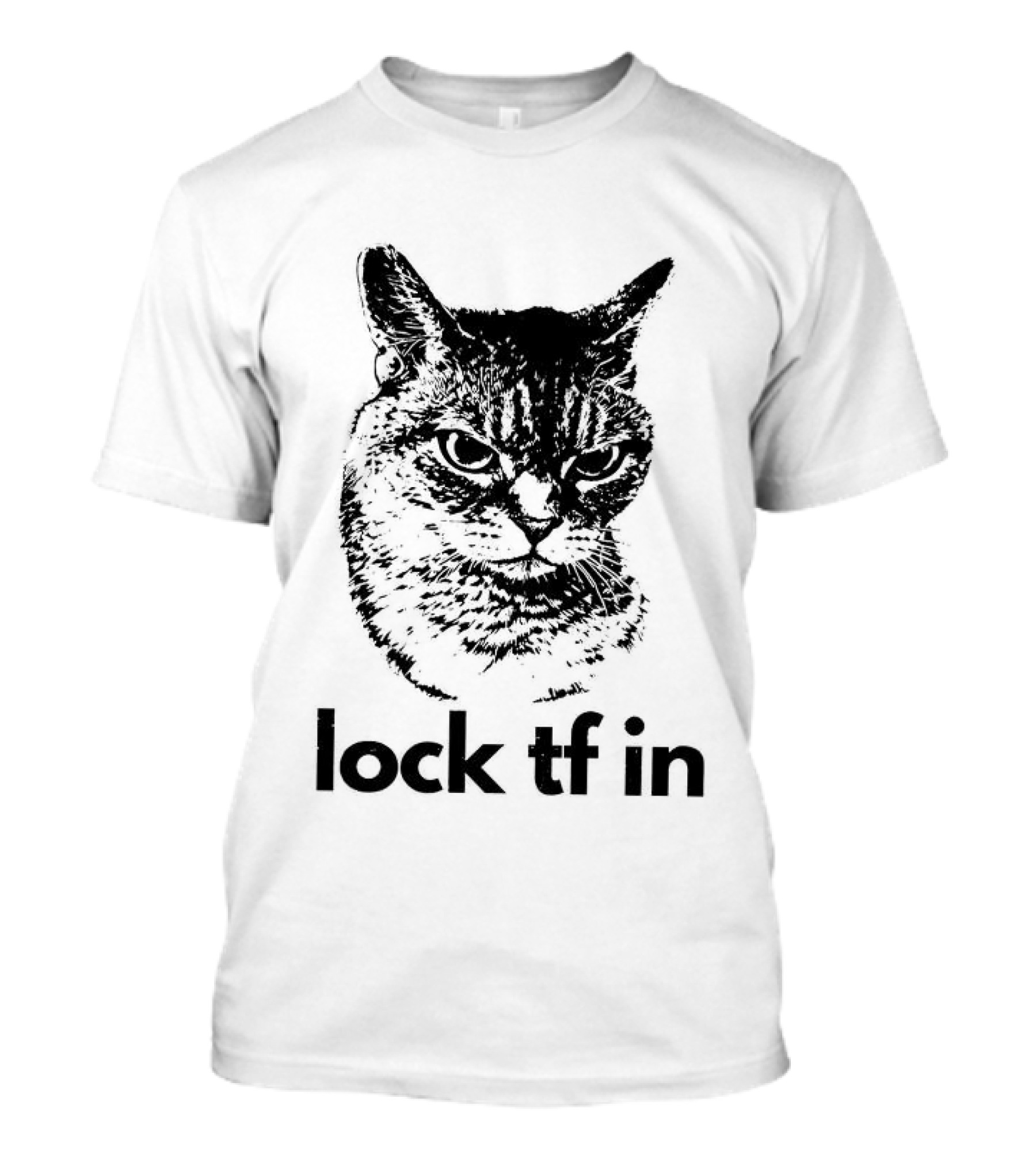 Serious Cat Lock Tf In Classical Japanese T-Shirt