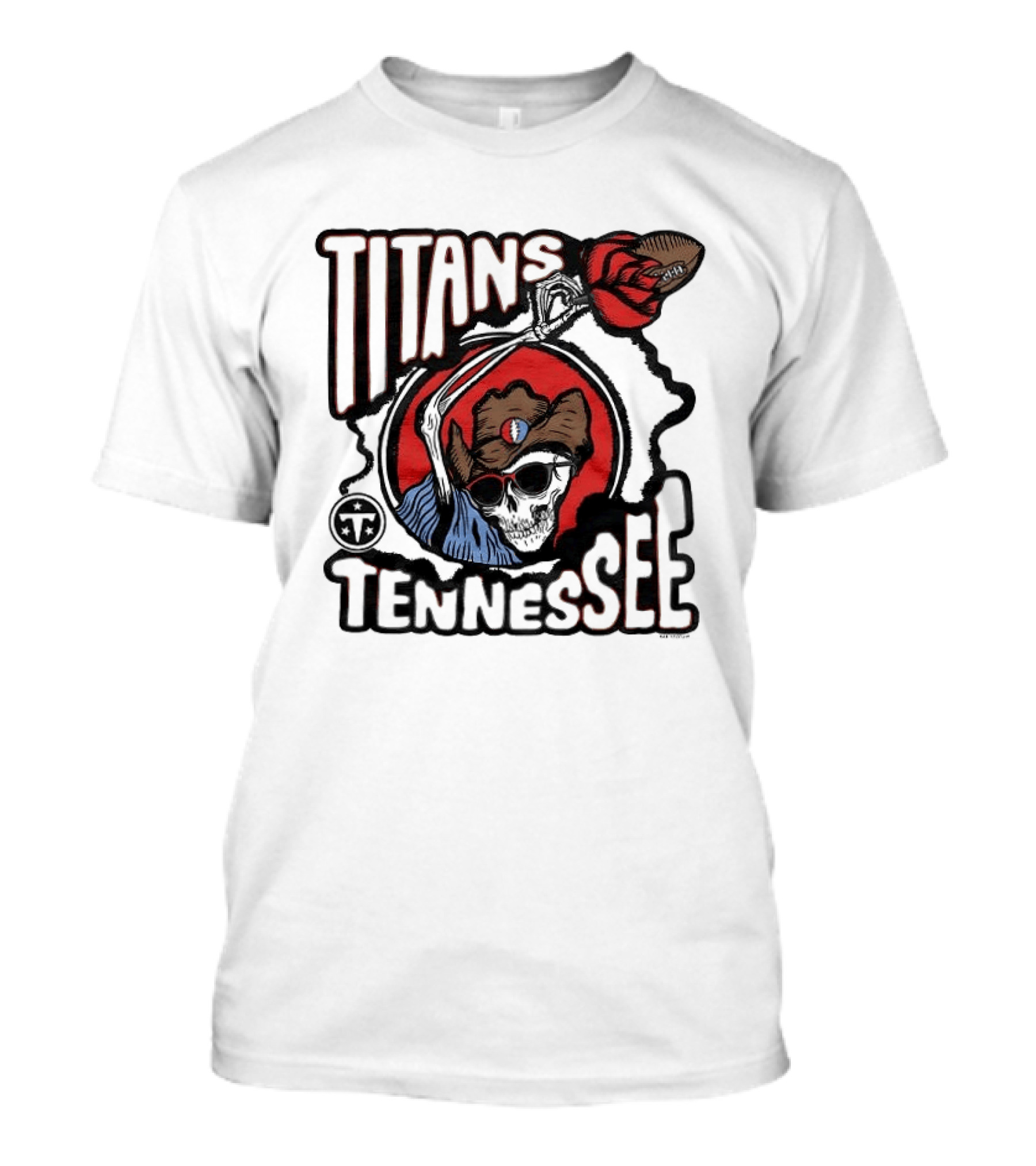Tennessee Titans Grateful Dead Skeleton Rose Collaboration T-Shirt