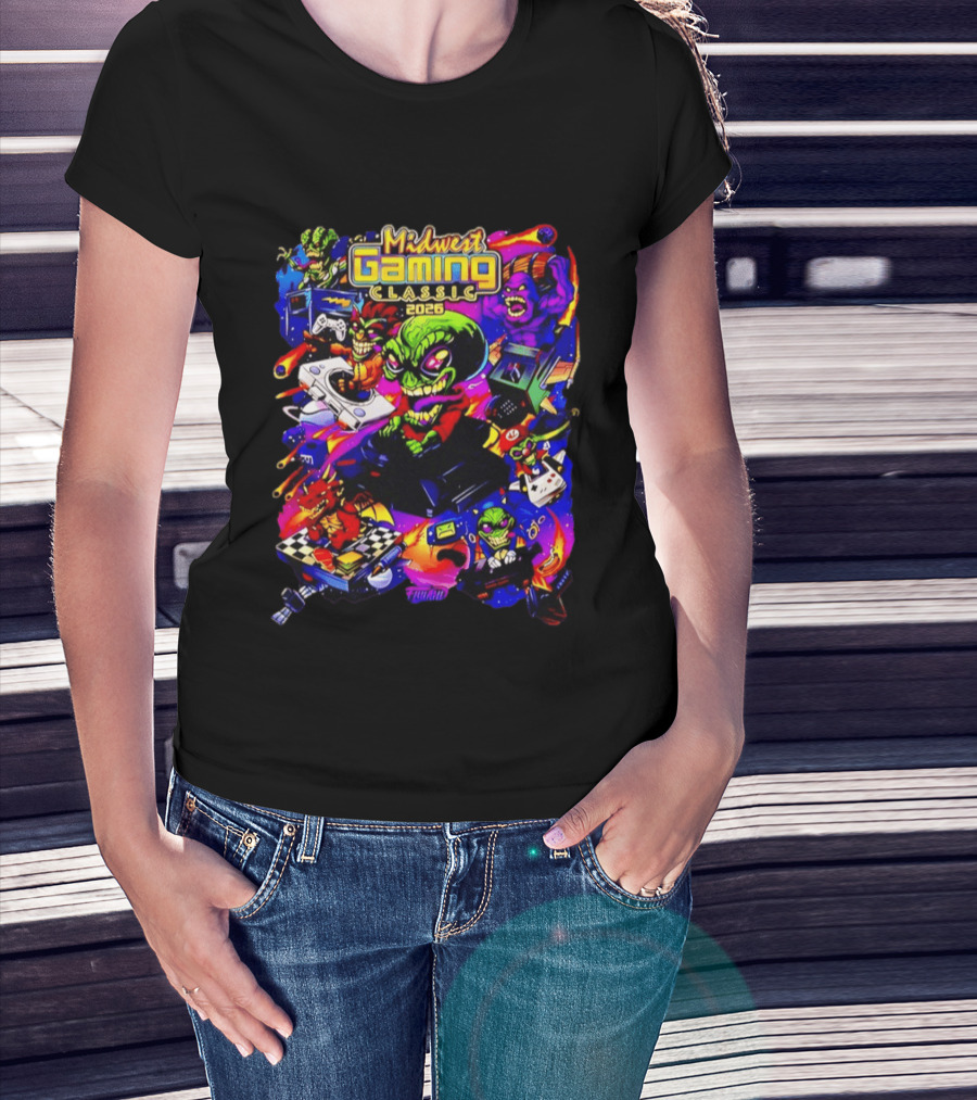Midwest Gaming Classic 2026 Alien Retro Video Game Characters T-Shirt