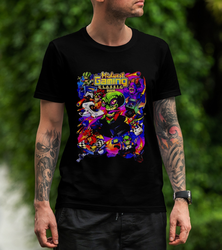 Midwest Gaming Classic 2026 Alien Retro Video Game Characters T-Shirt
