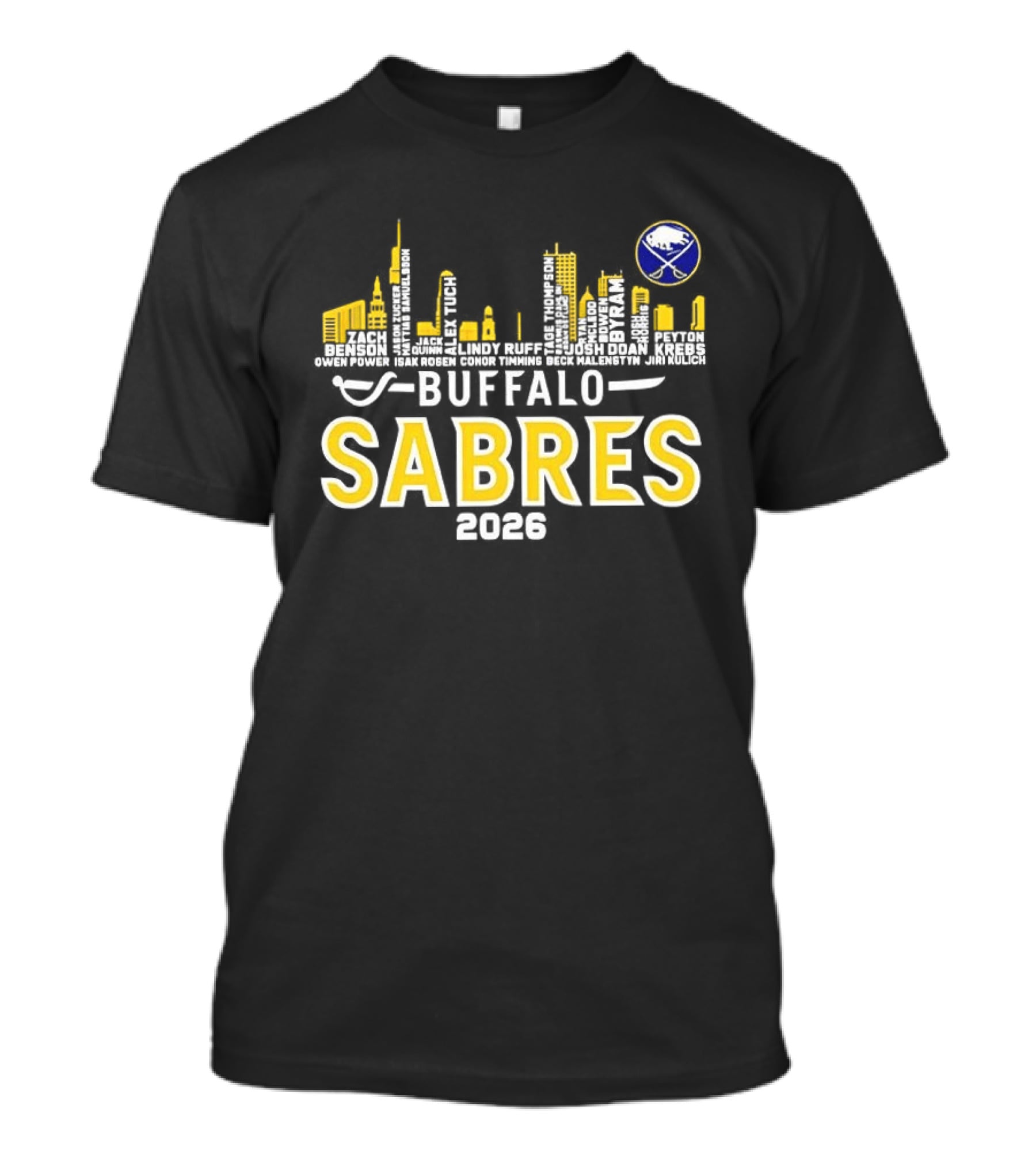 Buffalo Sabres 2026 Skyline NHL Players T-Shirt