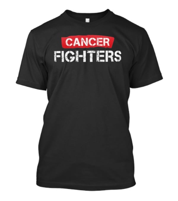 CANCER FIGHTERS Koszulka Bold Red White Block Letters T-Shirt