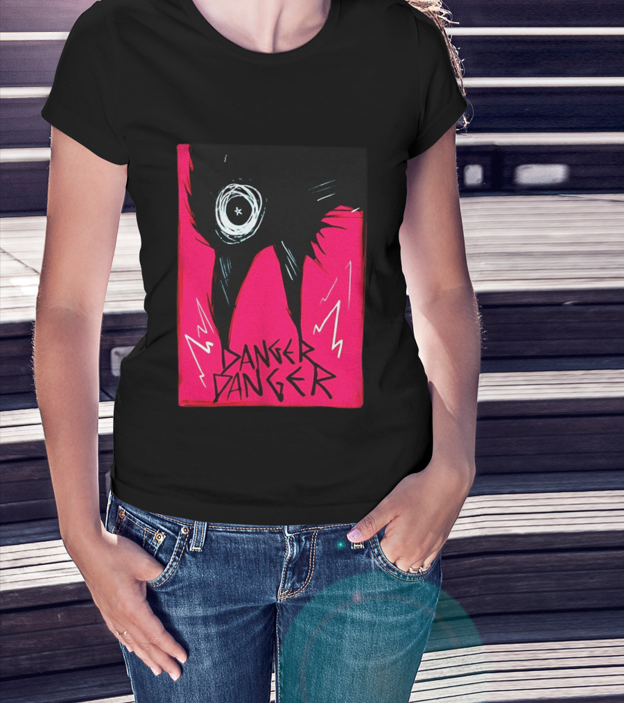 Danger Danger Eerie Eye Dark Pink Lightning T-Shirt