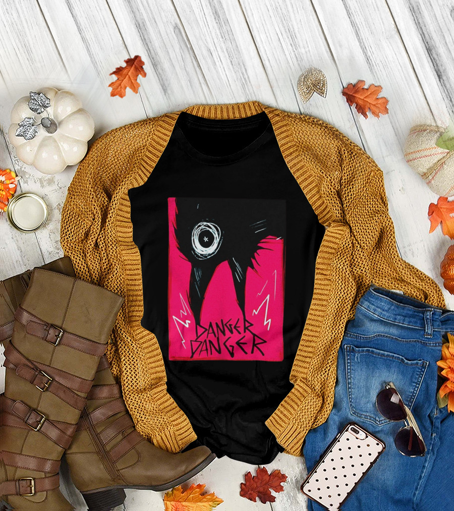 Danger Danger Eerie Eye Dark Pink Lightning T-Shirt