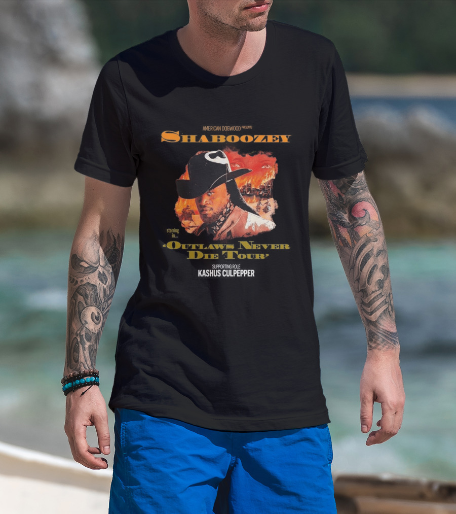 Shaboozey Outlaws Never Die Tour 2026 North America Schedule Dates Cowboy Flames T-Shirt