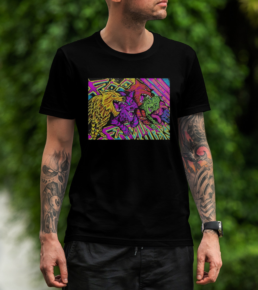 Foo Fighters Bridgeport April 28 2026 Total Nightmare Neon Wolves T-Shirt