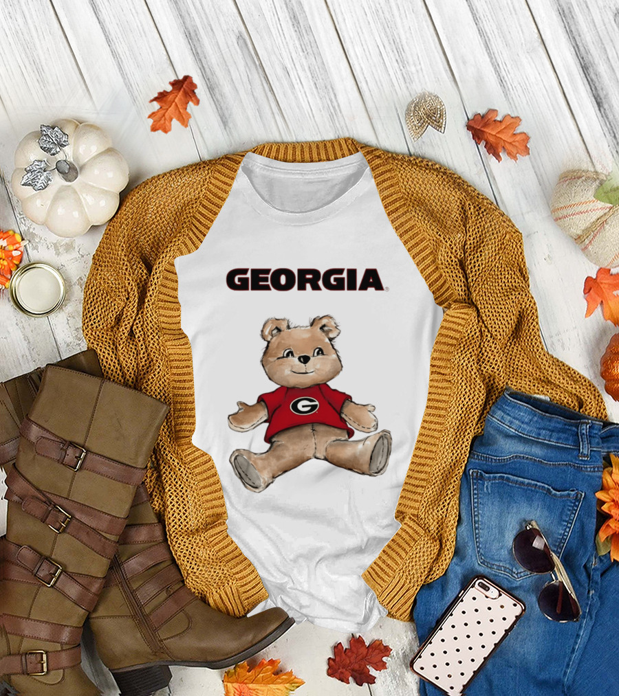 Georgia Bulldogs Teddy Bear with G Logo Classic Cartoon T-Shirt