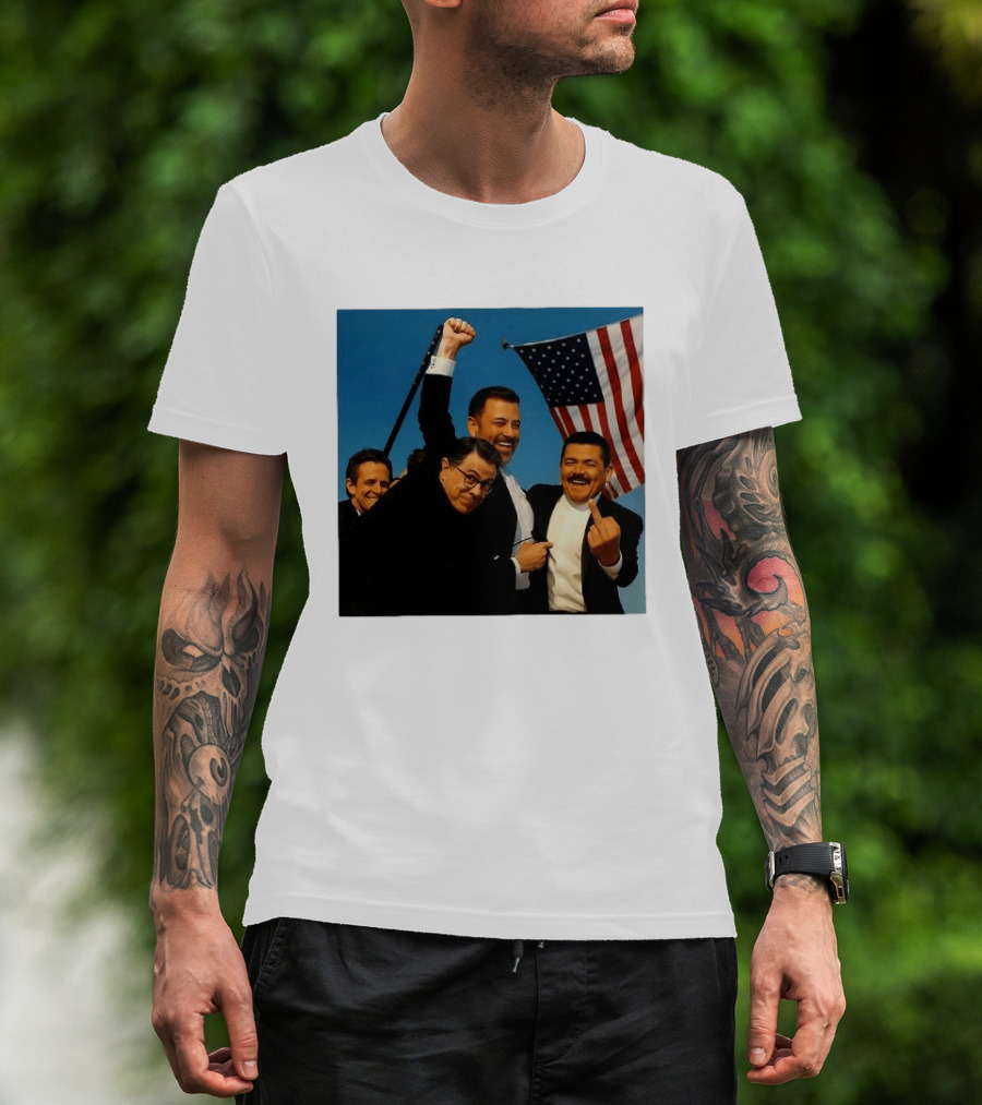 Jimmy Kimmel Stephen Colbert Seth Meyers American Flag Comedy Showdown T-Shirt
