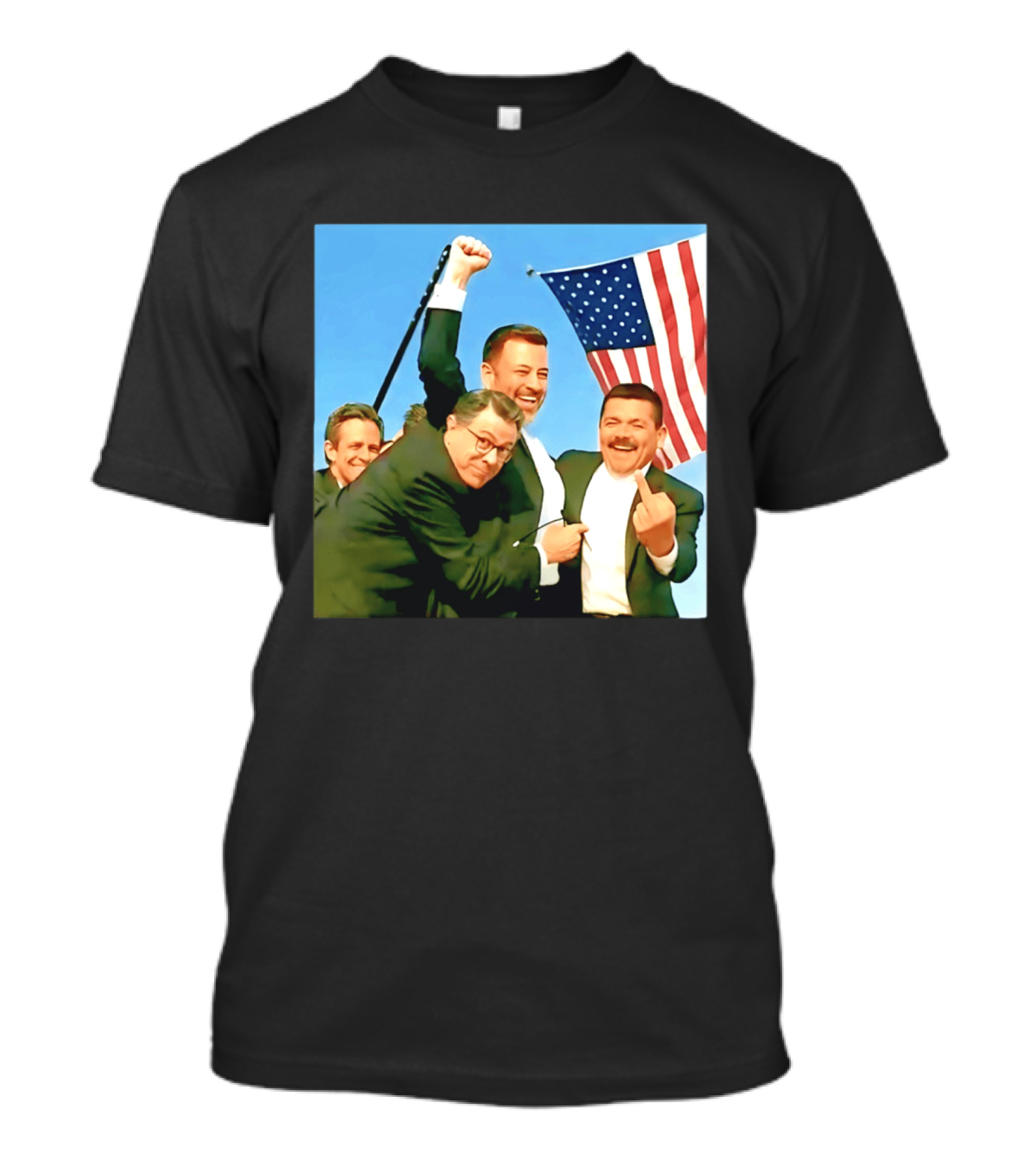 Jimmy Kimmel Meme American Flag Satire T-Shirt