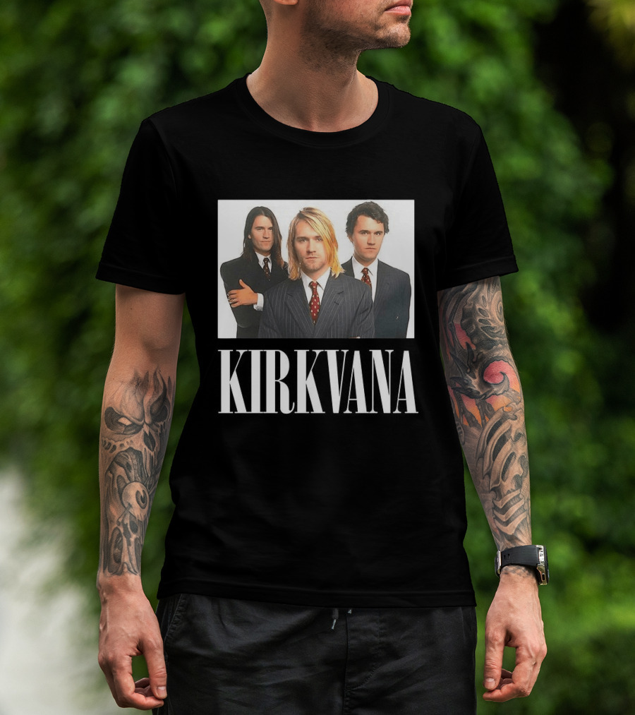 Kirkvana Charlie Kirk Nirvana Band Suits Image T-Shirt