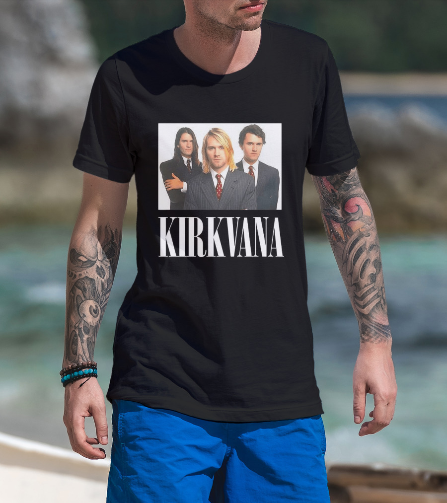Kirkvana Charlie Kirk Nirvana Band Suits Image T-Shirt