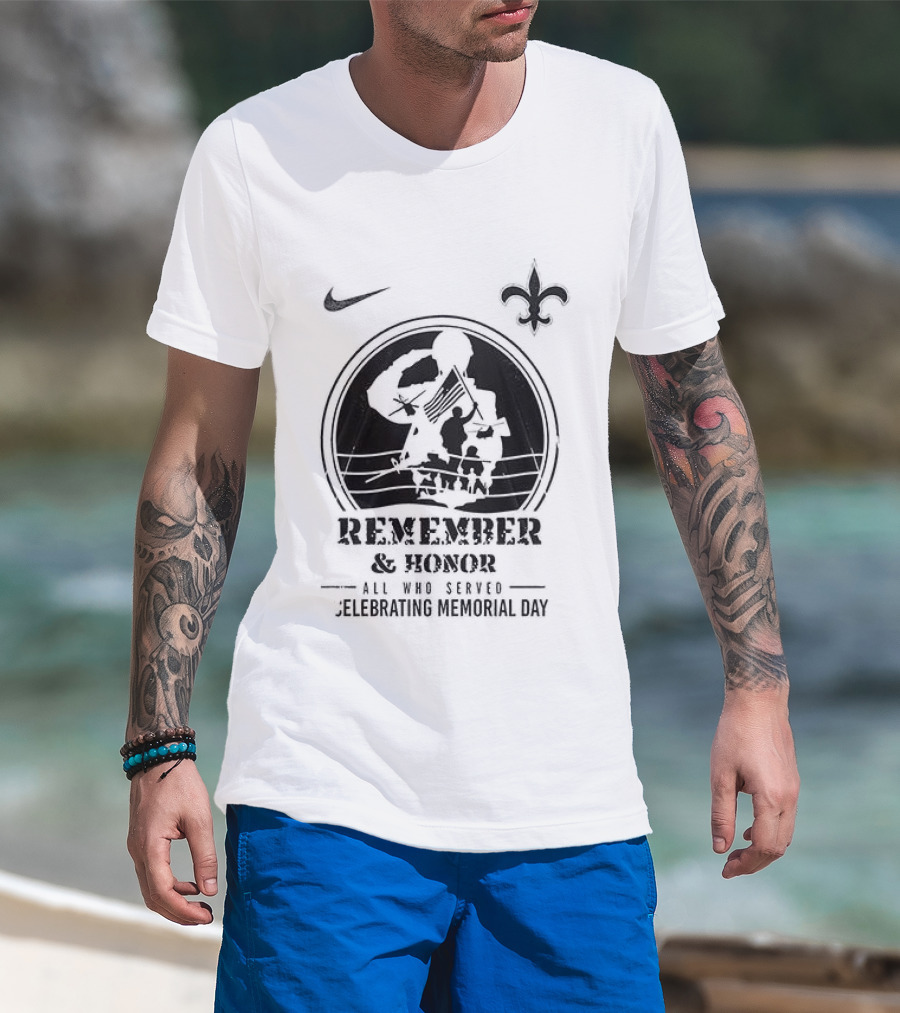 New Orleans Saints Nike Remember And Honor We Owe Them All Memorial Day T-Shirt