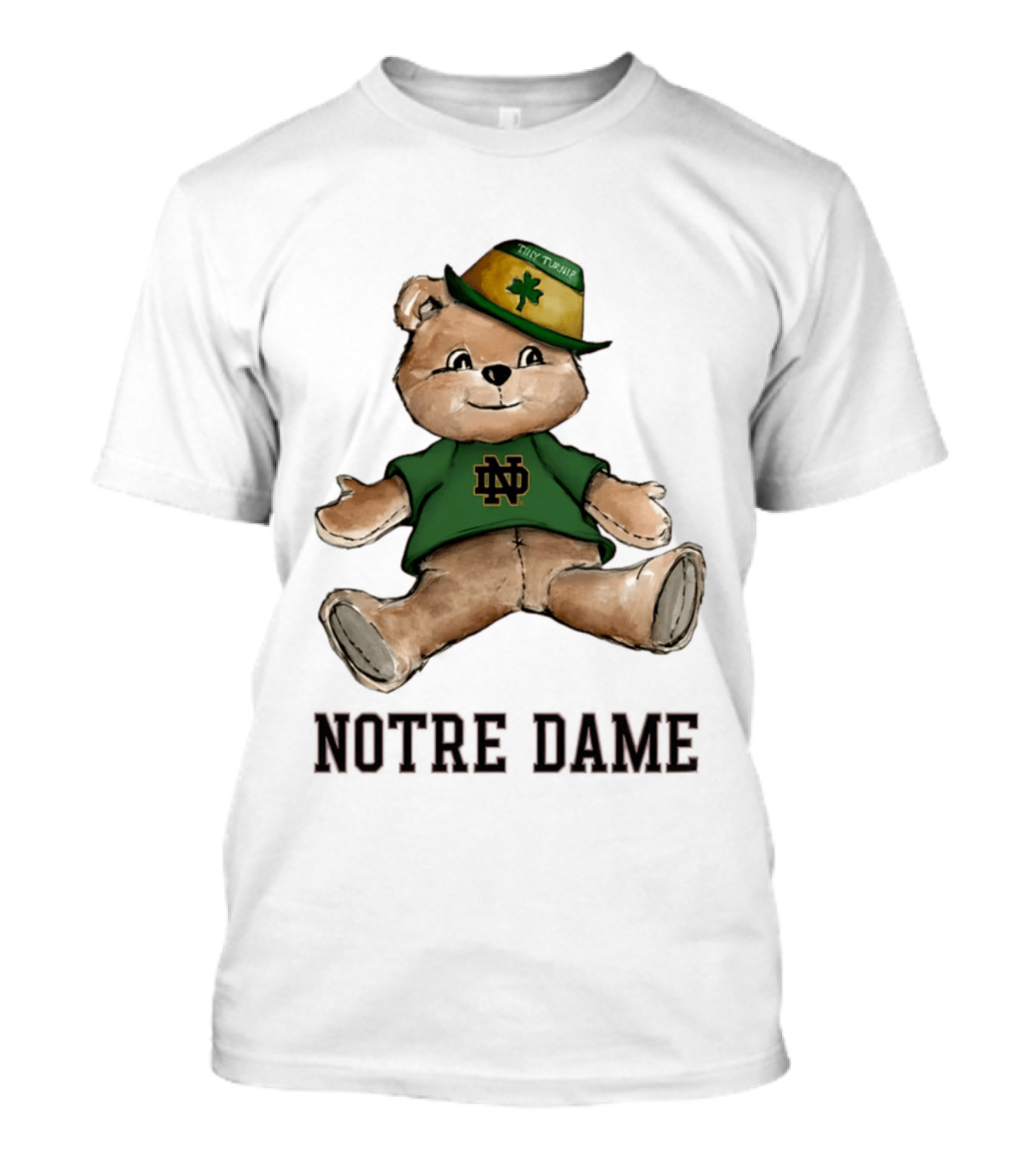 Notre Dame Fighting Irish Teddy Bear ND Logo Hat T-Shirt