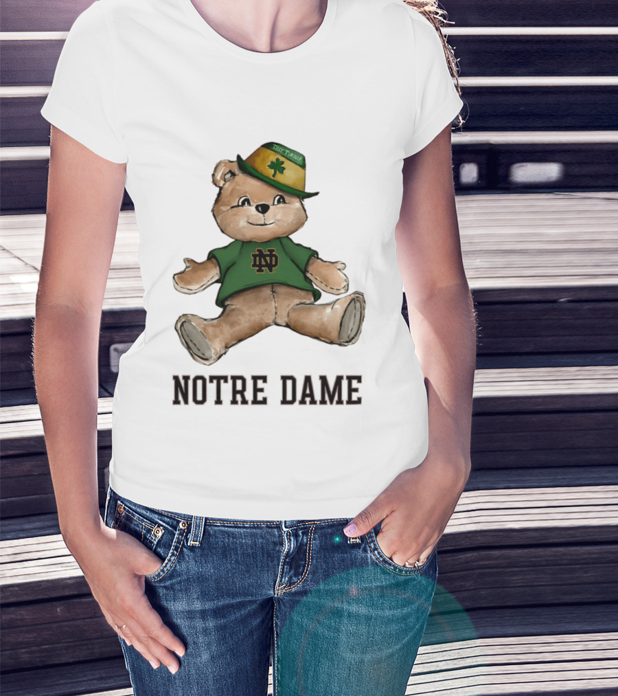 Notre Dame Fighting Irish Teddy Bear ND Logo Hat T-Shirt