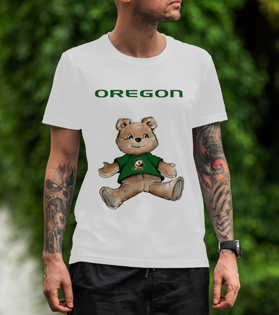 Oregon Ducks Teddy Bear Cartoon T-Shirt