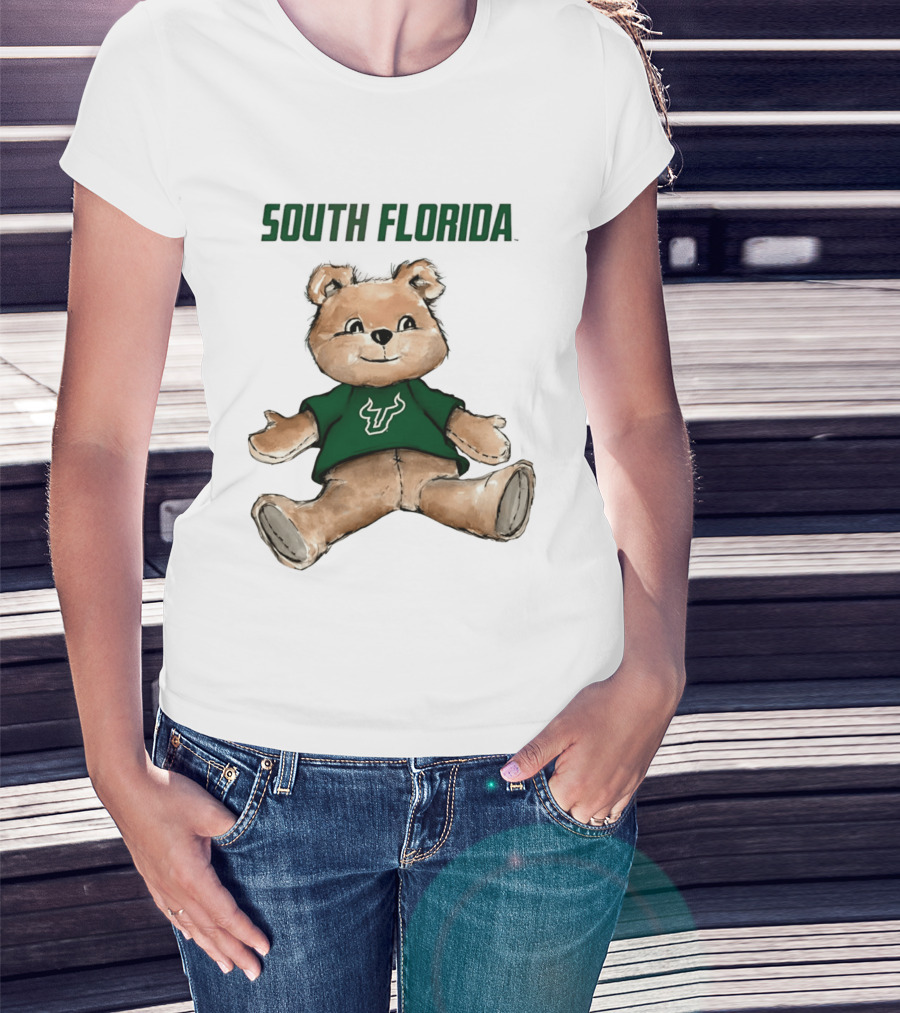 South Florida Bulls Teddy Bear Cartoon T-Shirt