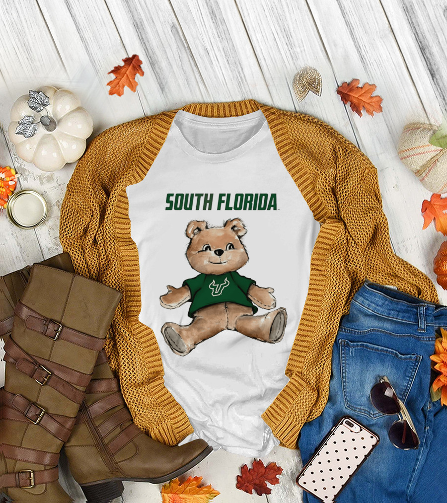 South Florida Bulls Teddy Bear Cartoon T-Shirt