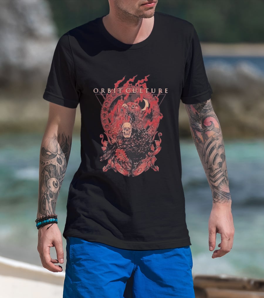 Orbit Culture Limited The Might Red Bird Chapter 1 Vintage Gothic Skull T-Shirt