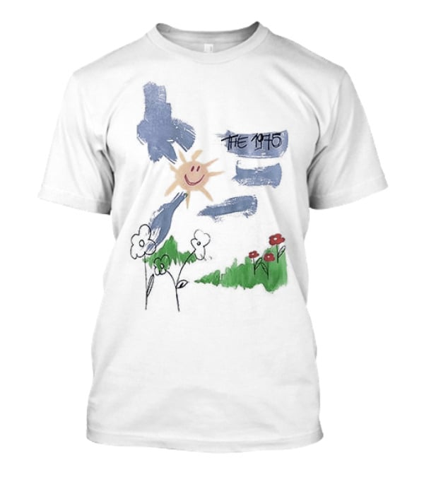 The 1975 Doodle Happy Sun And Flowers T-Shirt