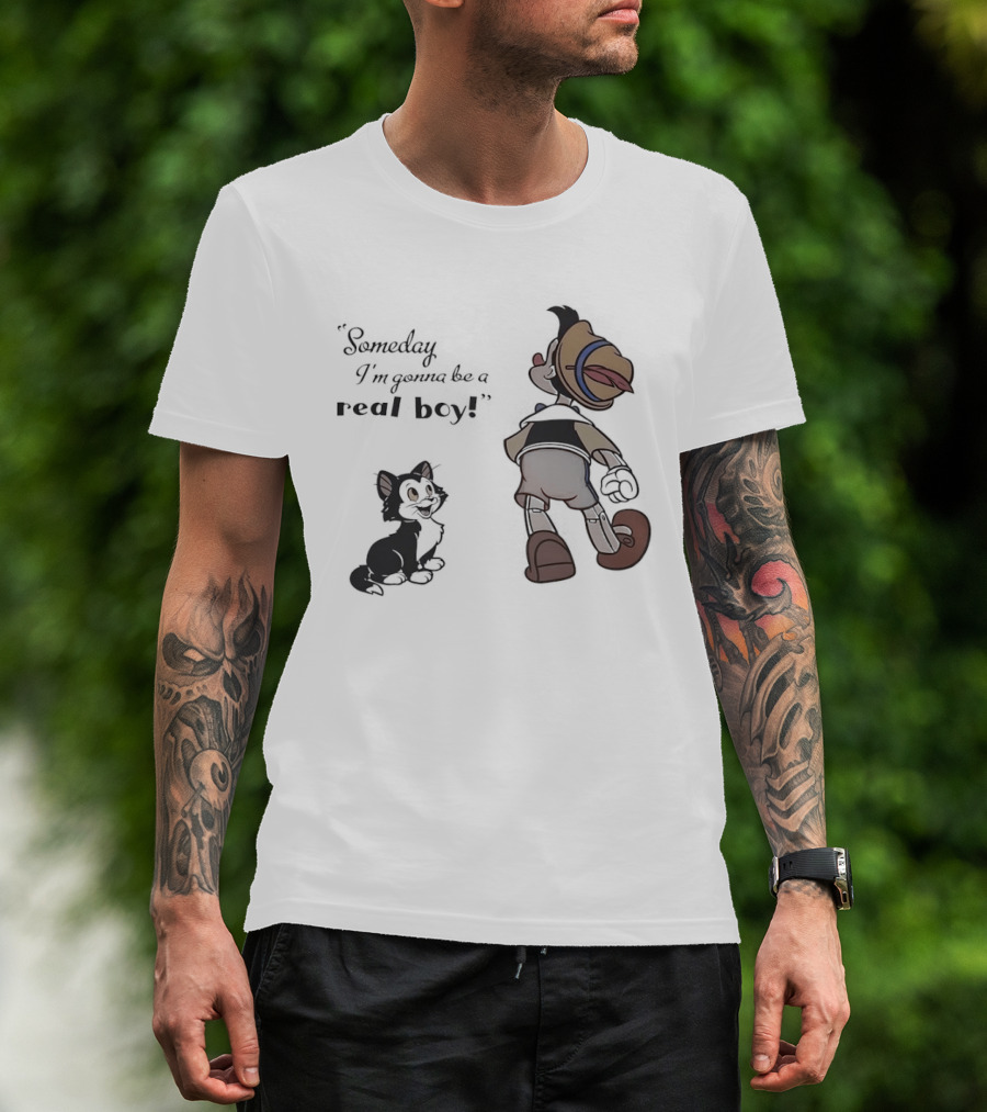 Someday I'm Gonna Be A Real Boy Pinocchio And Figaro Disney T-Shirt