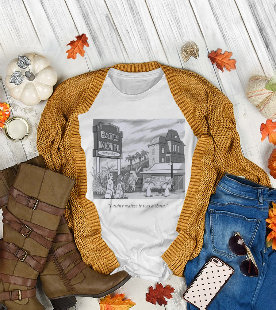 Bates Motel Montego Bay Cartoon Illustration I Didn't Realize It Was a Chain T-Shirt