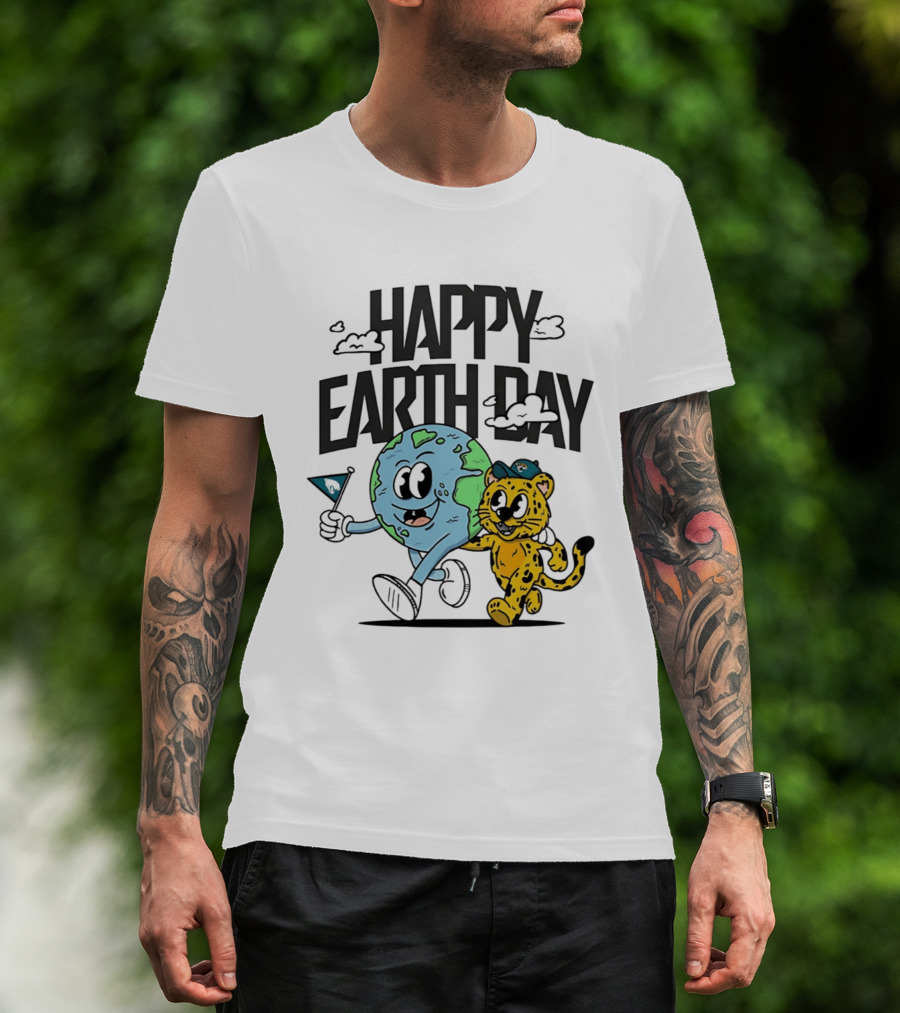 Jacksonville Jaguars Happy Earth Day Celebration With Earth And Jaguar T-Shirt
