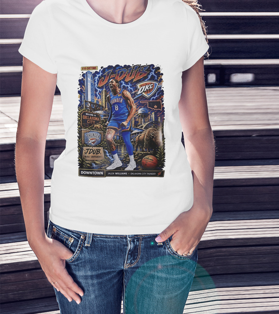 J Dub Oklahoma City Thunder Jalen Williams Downtown Comic OKC Basketball T-Shirt