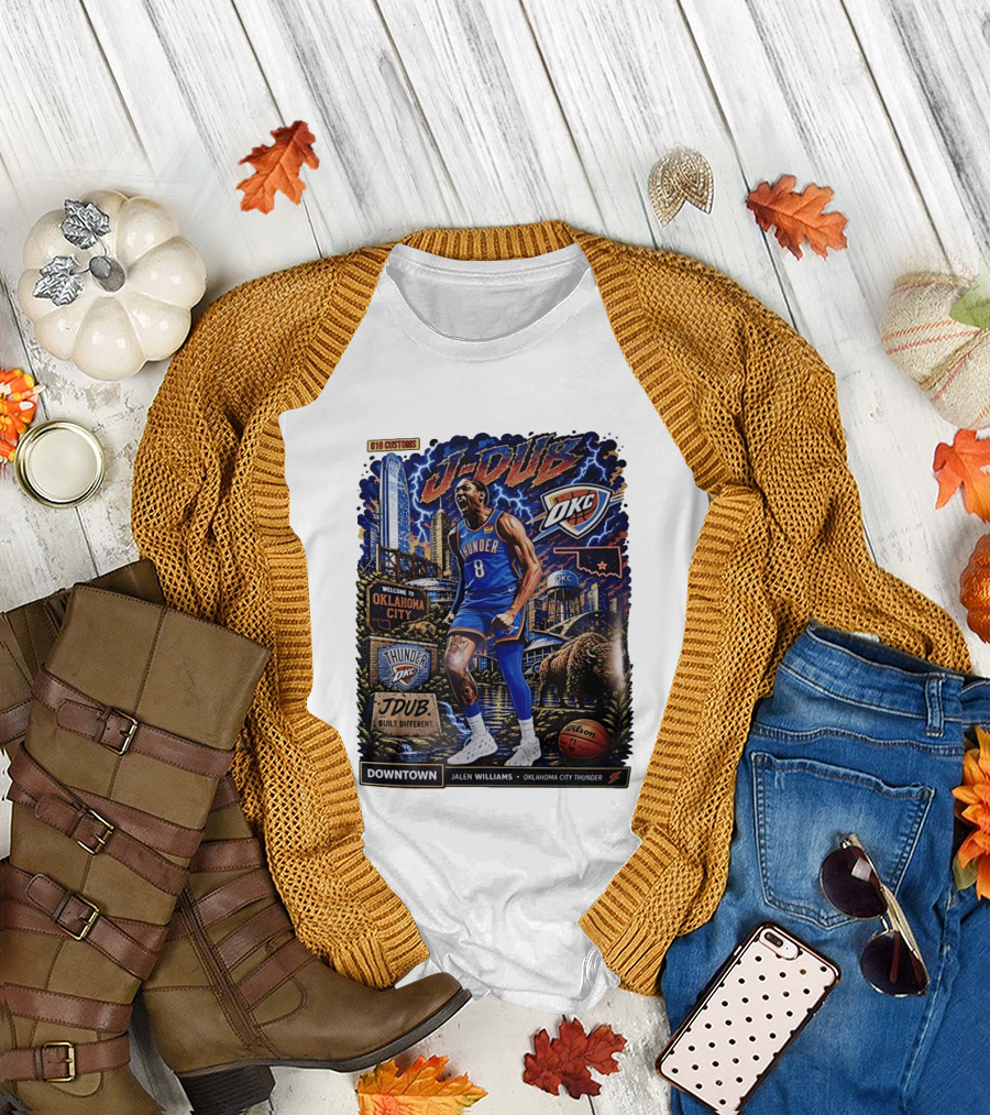 J Dub Oklahoma City Thunder Jalen Williams Downtown Comic OKC Basketball T-Shirt