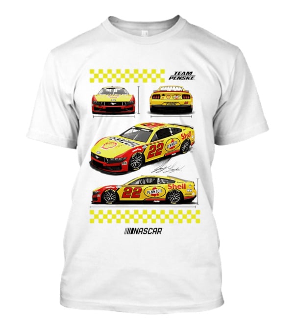 Joey Logano Pennzoil Shell 22 Ford Mustang NASCAR Team Penske Racing T-Shirt