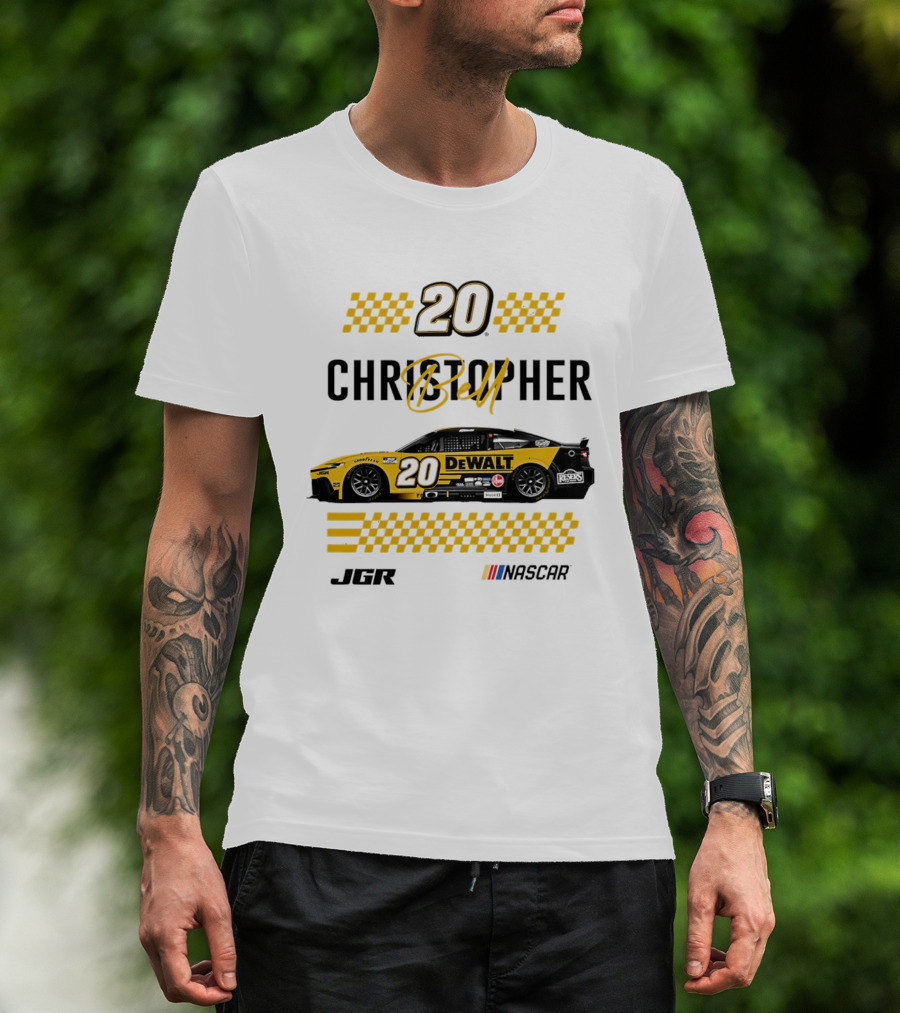 Christopher Bell 20 Dewalt Nascar Autographed JGR Racing T-Shirt