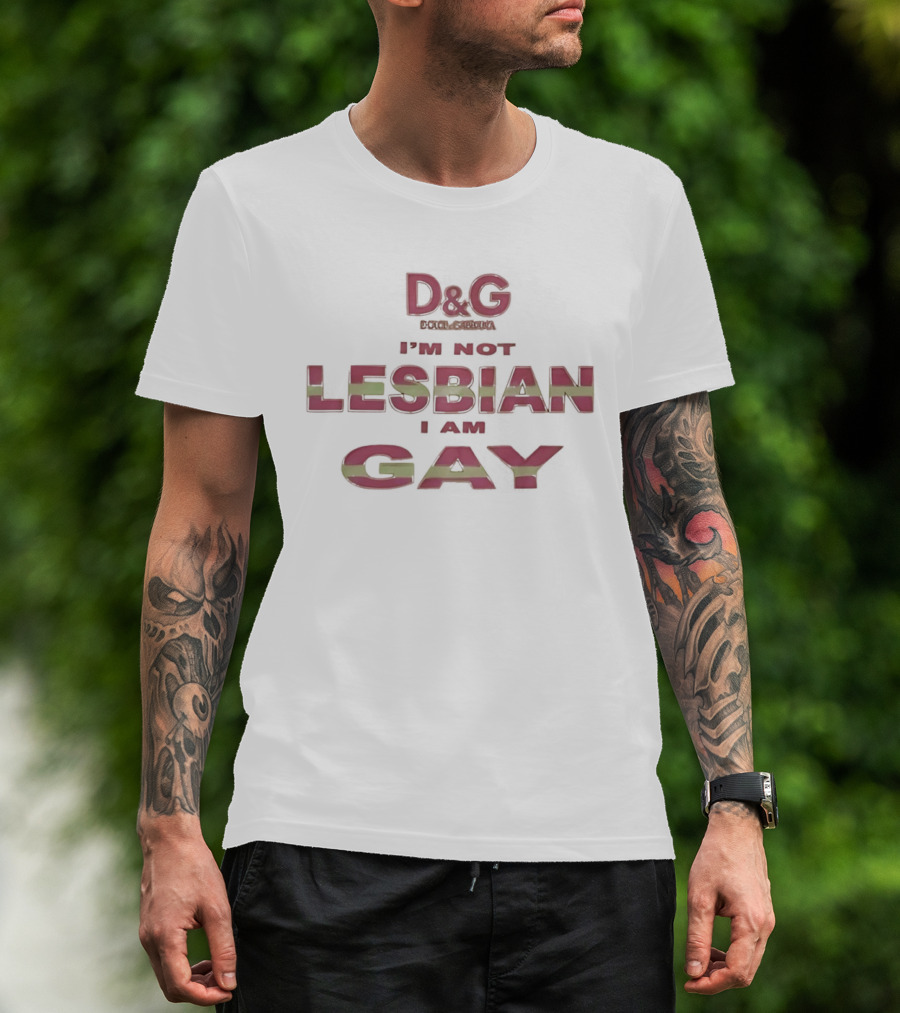 D&G I'm Not Lesbian I Am Gay LGBT Pride T-Shirt