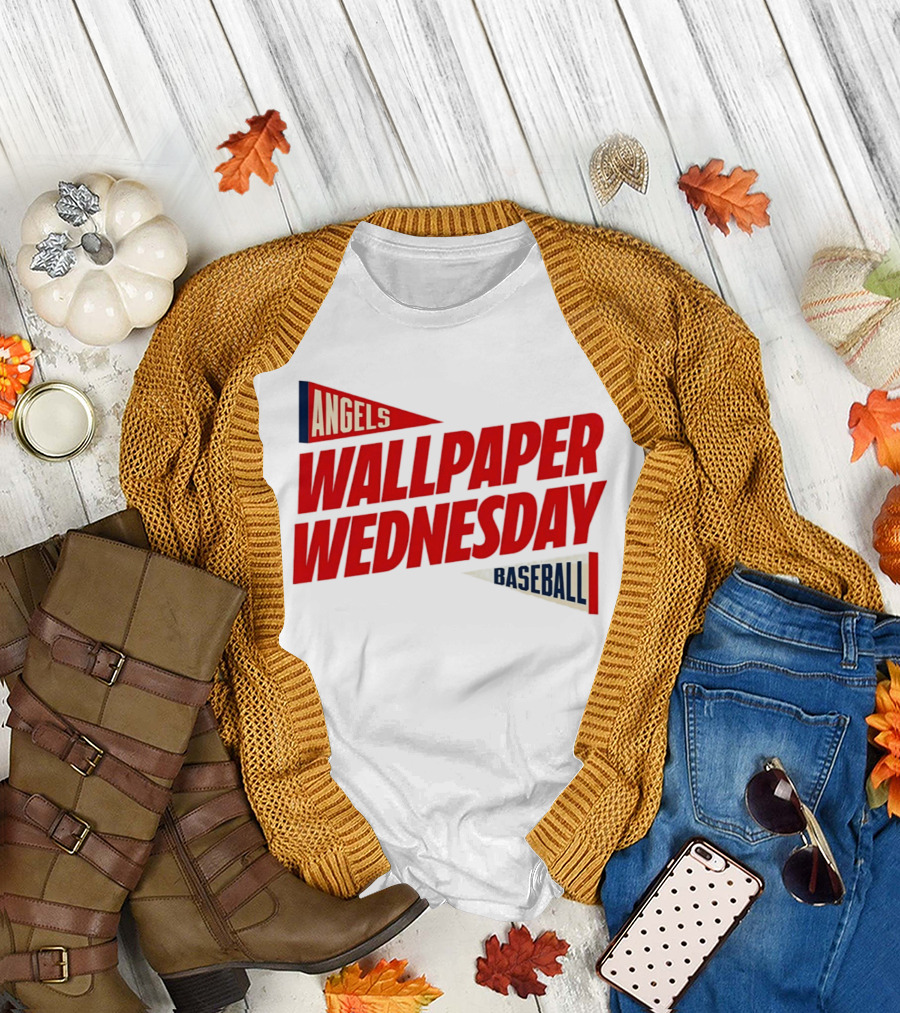 Los Angeles Angels Wallpaper Wednesday Baseball T-Shirt