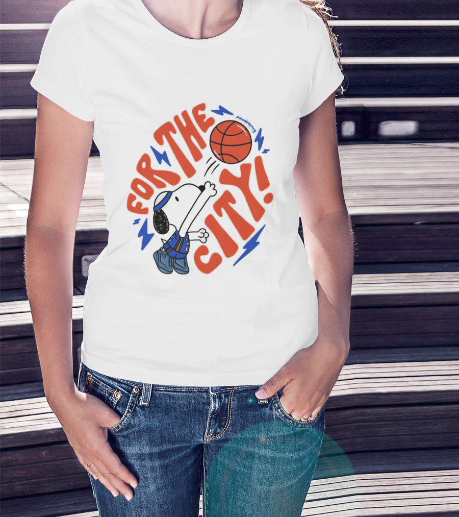 Snoopy For The City Oklahoma City Thunder Basketball T-Shirt