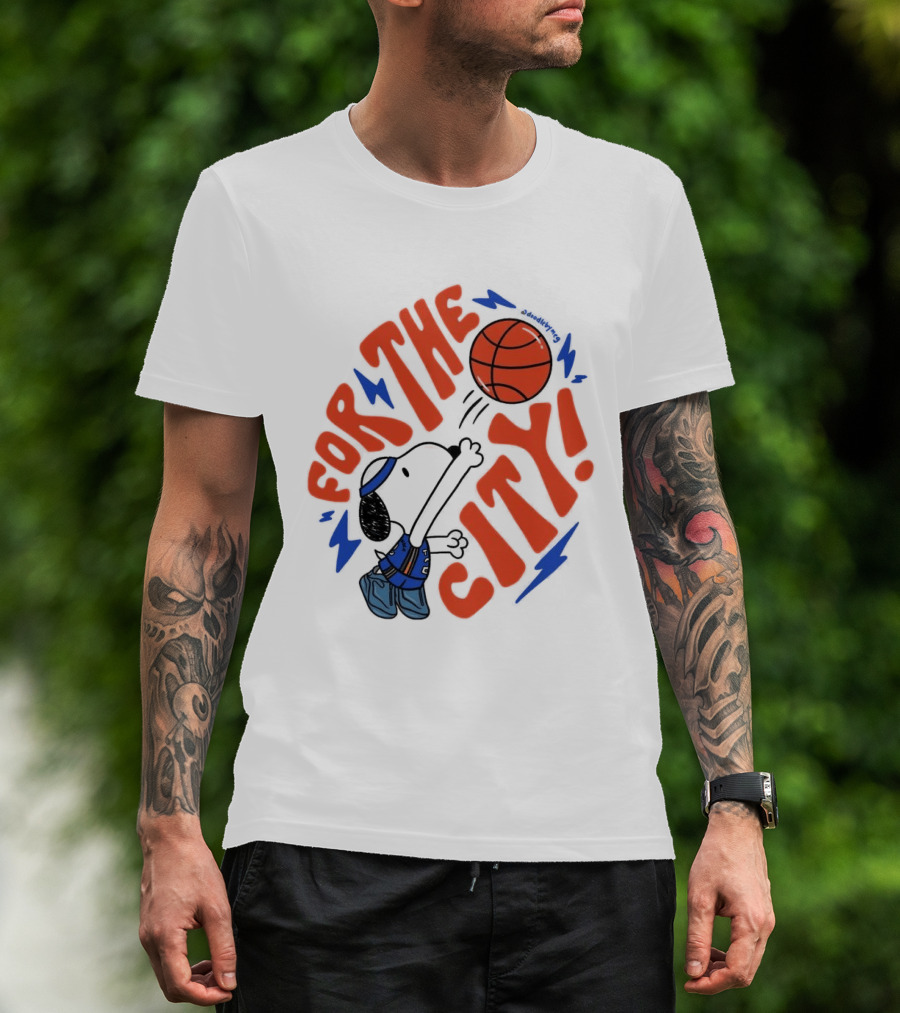 Snoopy For The City Oklahoma City Thunder Basketball T-Shirt