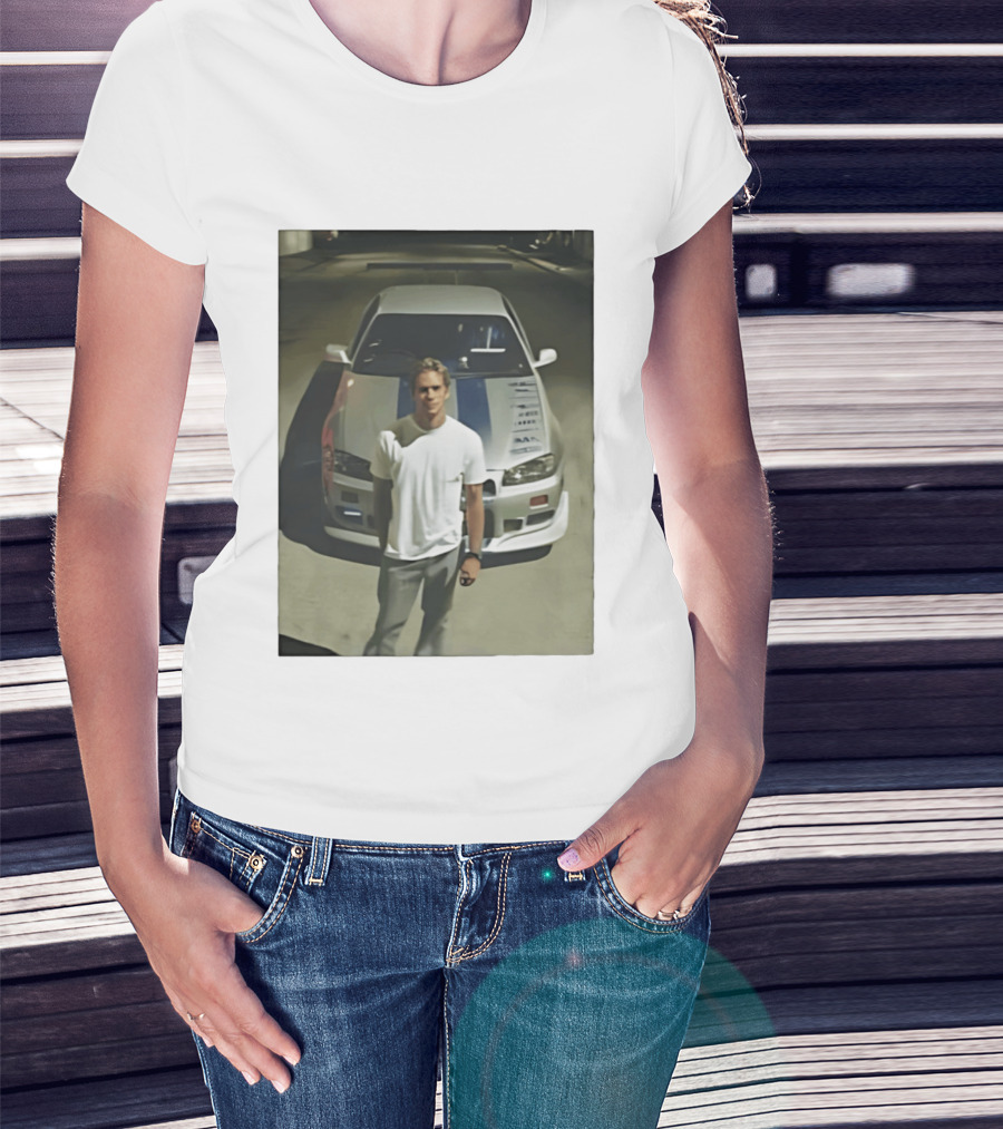 Paul Walker Nissan Skyline GT R R34 Fast And Furious Iconic Movie Car Scene T-Shirt