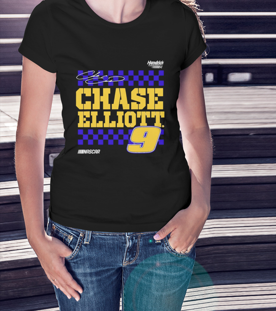 Chase Elliott 9 NASCAR Hendrick Motorsports Vive La Fete Autographed T-Shirt