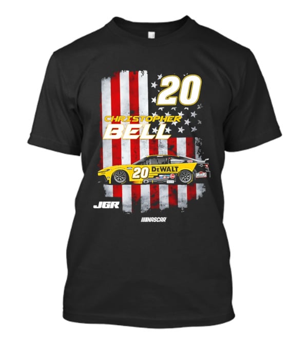 Christopher Bell 20 NASCAR DeWalt JGR Stars Stripes Racing T-Shirt