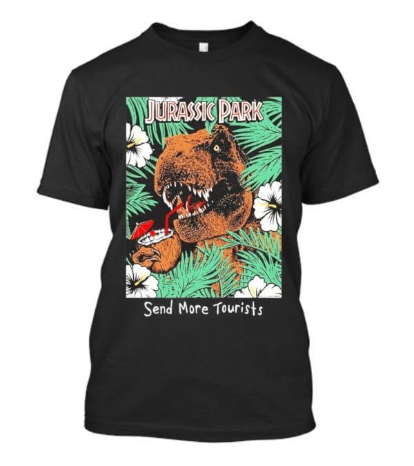 Jurassic Park Send More Tourists Rex Tropical Drink Scene T-Shirt