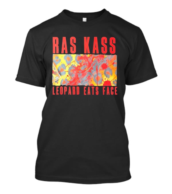 Ras Kass Leopard Eats Face Abstract Art With Blood Splatter And Animal Print T-Shirt