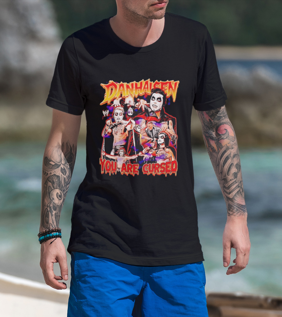 Danhausen WWE You Are Cursed Wrestling Montage Comic T-Shirt