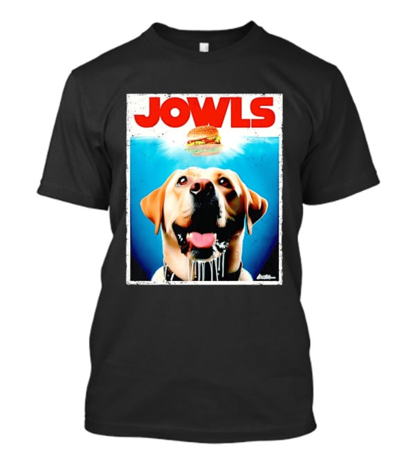 Jowls Labrador Dog Looking At Hamburger T-Shirt