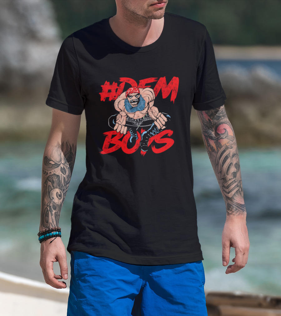 #DEM BOYS Bearded Muscle Wrestler Red Bandana T-Shirt